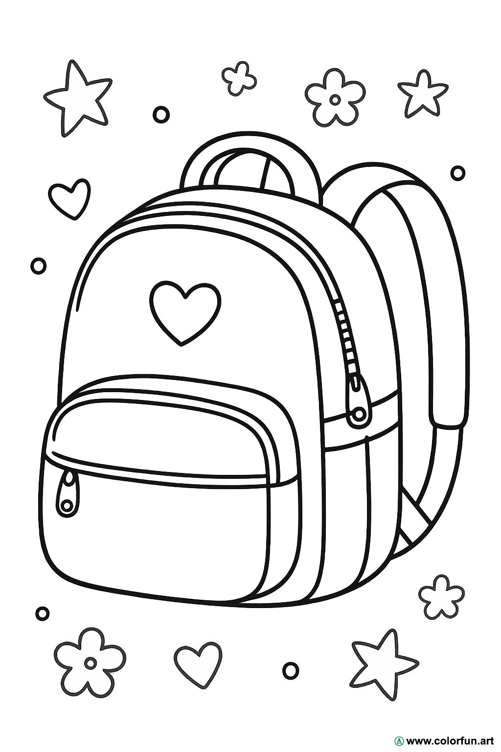 Coloring Page Of School Bag For Girl Download Or Print For Free