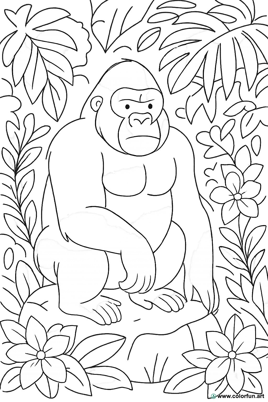 mountain gorilla coloring page