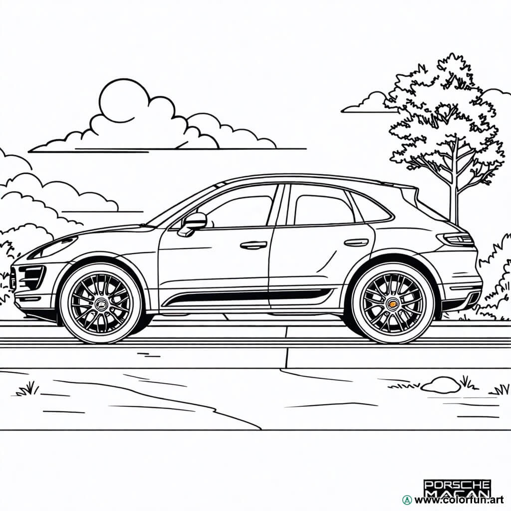 Porsche Macan coloring page Download or Print for free