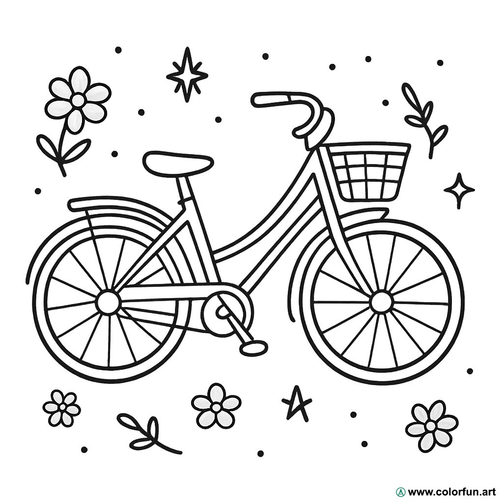 coloring page vintage bike