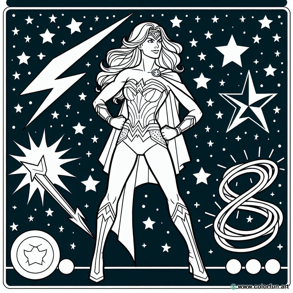 Wonder Woman coloring page from DC Comics. Download or Print for free