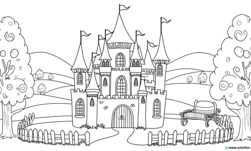 Coloring pages of places