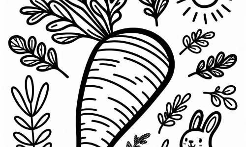 coloring page carrot kindergarten