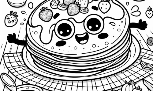Original pancakes coloring page