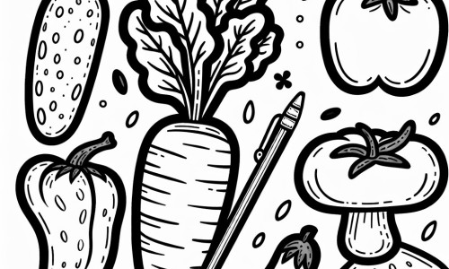 coloring page vegetables and fruits